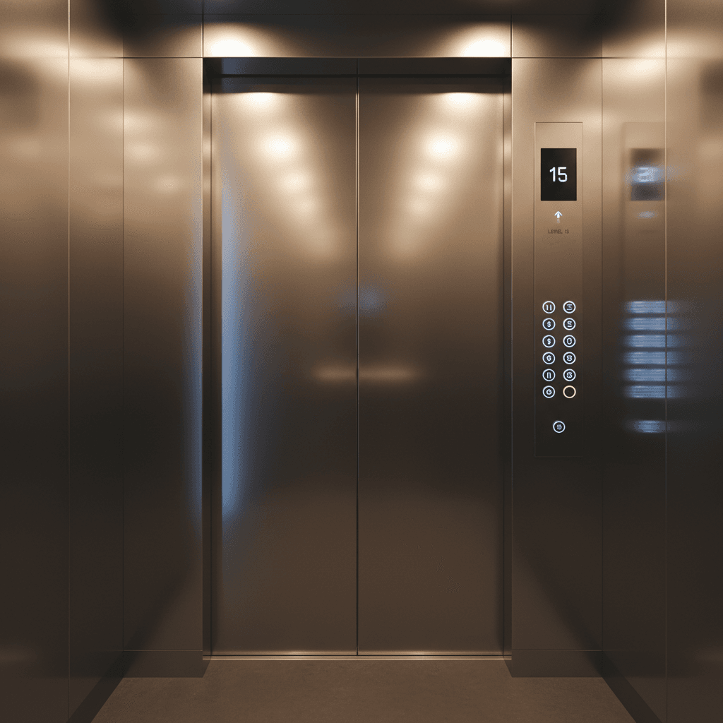 Modern apartment elevator with integrated security panel