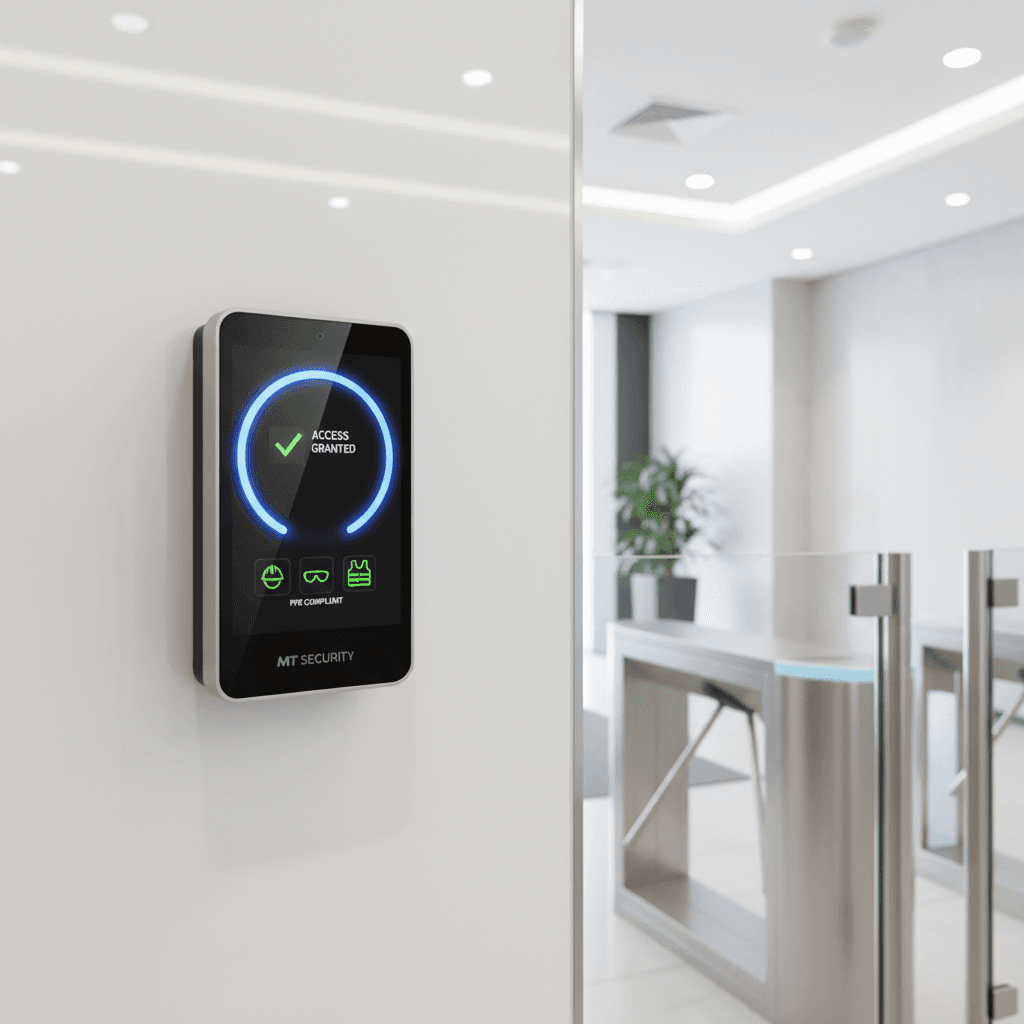 Access control reader synced with PPE detection