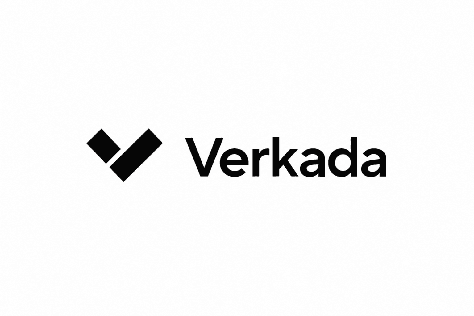 Black Verkada logo featuring a stylized geometric V icon and the brand name in bold.